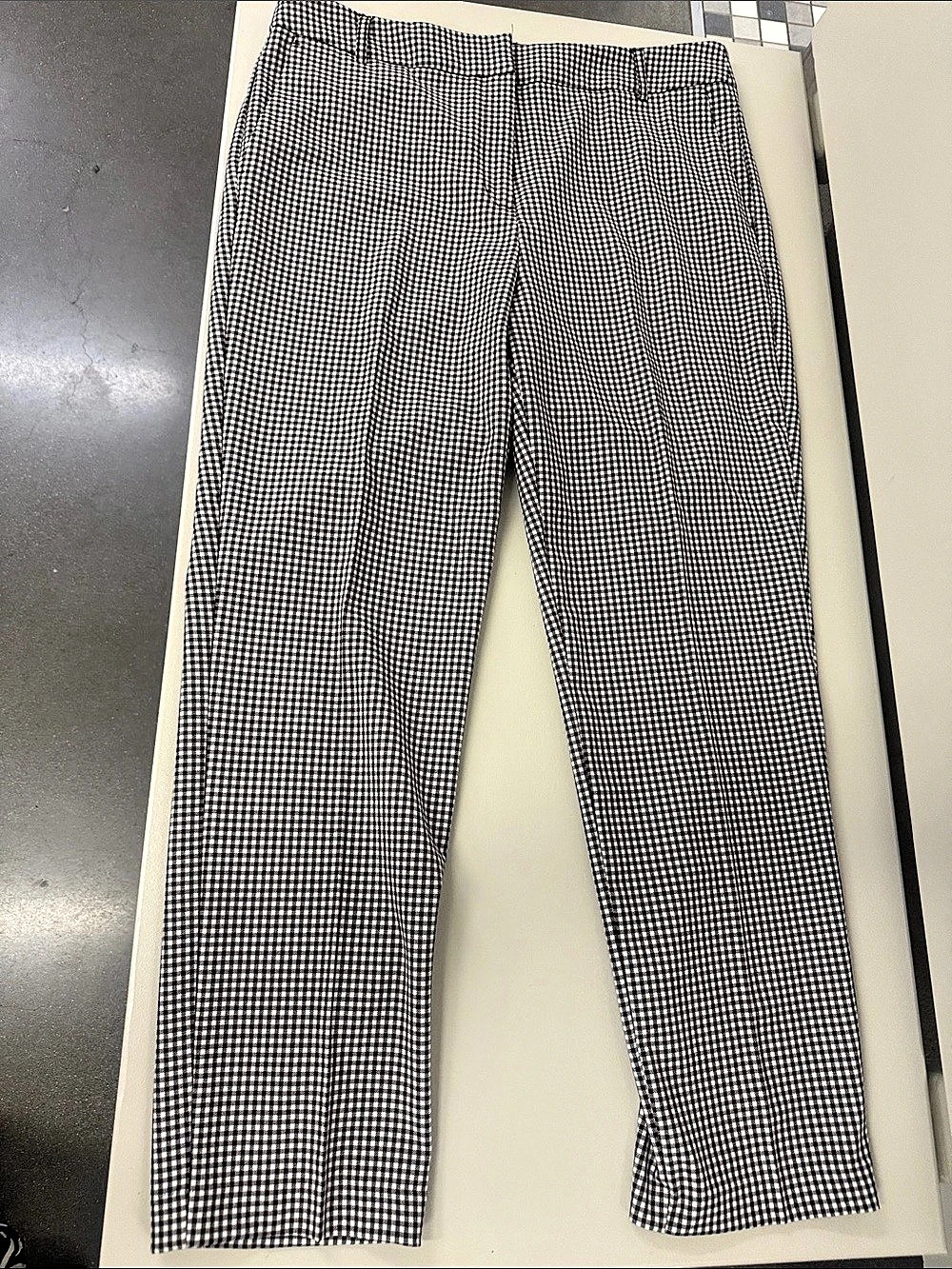 Rachel Zoe Gingham Straight Leg Pants in Black & White Size 12 Like New